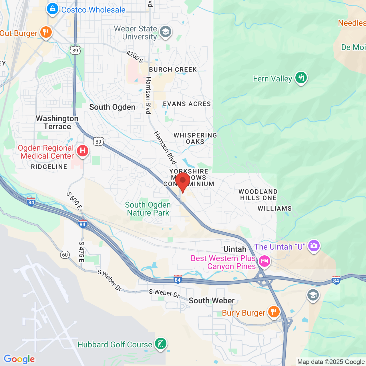 Google map image of our location in 5856 Harrison Blvd South Ogden, UT